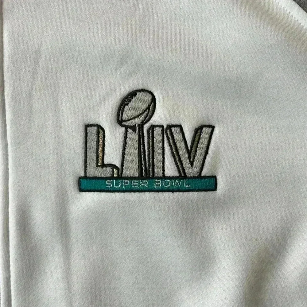 Cutter and Buck Jacket White and Gray NFL Football Super Bowl LIV Zip up Jacket